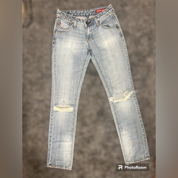 Miss Sixty Jeans Vintage Boot Cut Straight Ripped 100% Cotton Light Wash - 24 - Picture 10 of 14